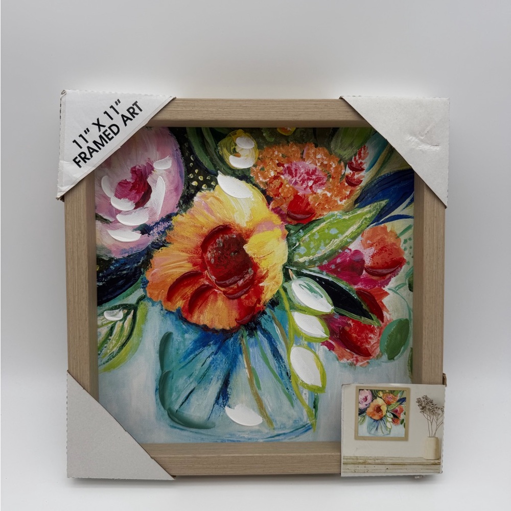 Vibrant Floral Framed‎ Art 11x11